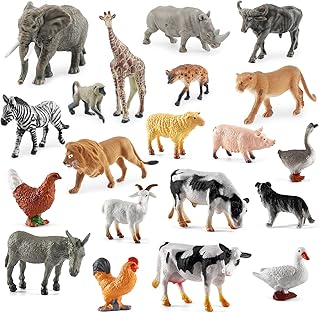 21 Stück Tiere Figuren Tierfiguren Set Tiere Spielzeug Waldtiere Figuren Bauernhoftiere