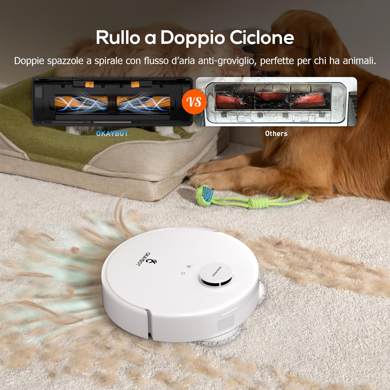 V3 Robot Aspirapolvere Lavapavimenti 8000Pa, Antigroviglio, Panno Sollevabile, Autopulizia & Asciugatura ad Aria Calda, Navigazione LiDAR-DTOF, Ideale per Peli di Animali e Tappeti | Auto-pulizia, asciugatura aria calda, doppio mocio levitabile, spazzole