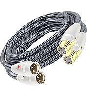 Vista 1 de Cables XLR equilibrados, cable de micrófono XLR equilibrado de 3 pines, cable de micrófono macho a hembra, conector chapado en oro de 24 quilates