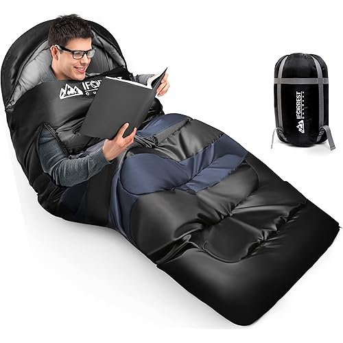 IFORREST Sleeping Bag - Single-Person Cold Weather Camping Sleep Bag for Adults and Teens - XXL 33in/ 40" - Extra-Wide & Warm for Big & Tall - All-Season Comfort