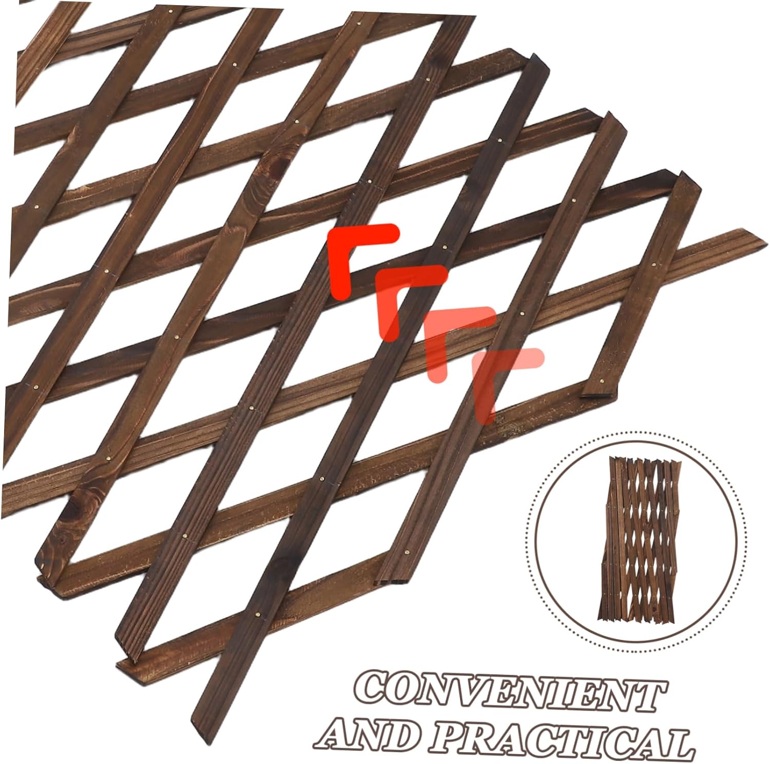 Kisangel Outdoor Wooden Trellis for Climbing Plants Decor Backyard Lattice Fence Patio Wall Decor Garden Trellis Frame Outdoor for Porch