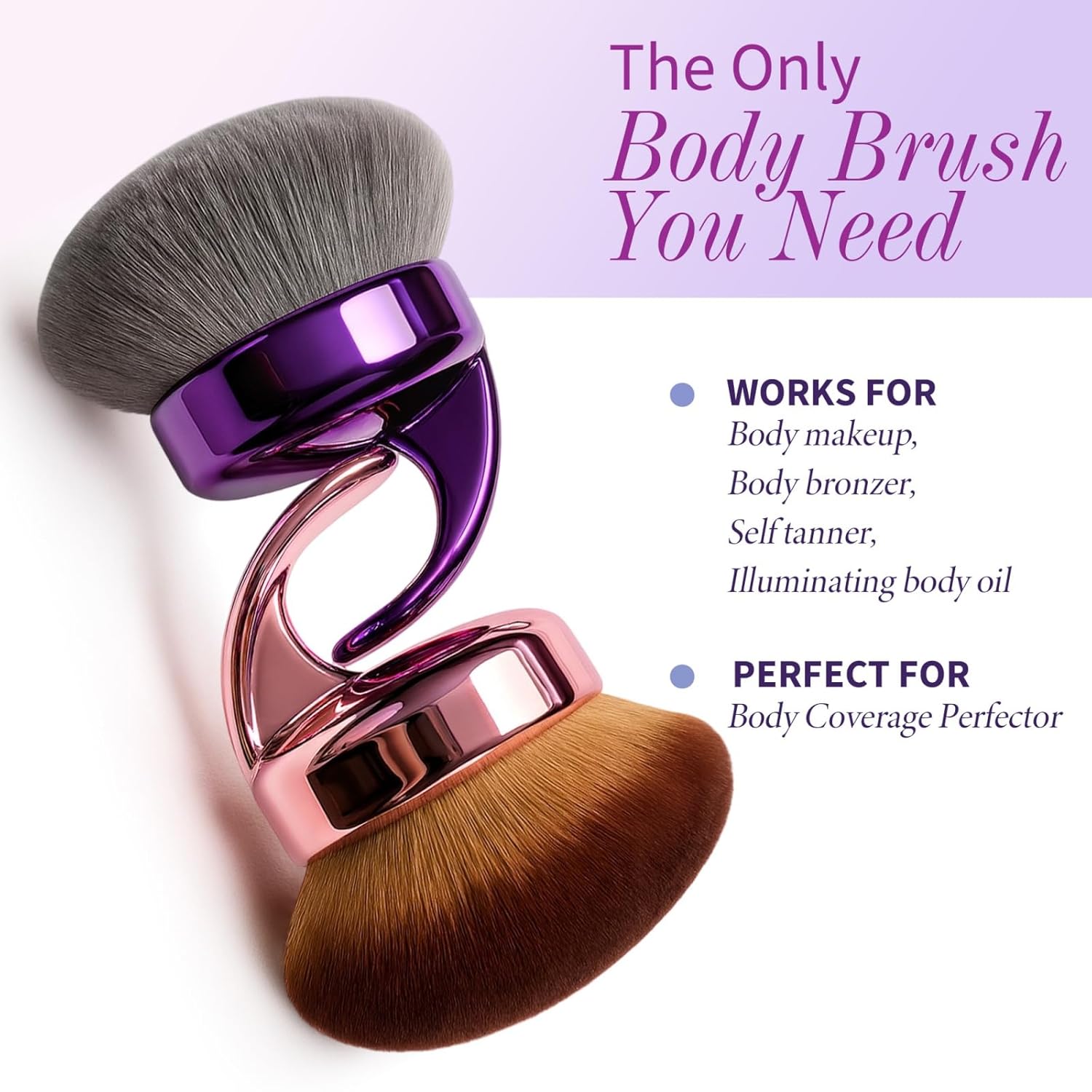 Blend & Blur Ultra Large Body Makeup Brush For Self Tanner, 5.11inch Wide-headed Kabuki Brush, Leg Makeup &Bronzer Self Tan Applicator Provides Effortless Pretty Finish, Blending Applicator- Rose Gold - Image 2