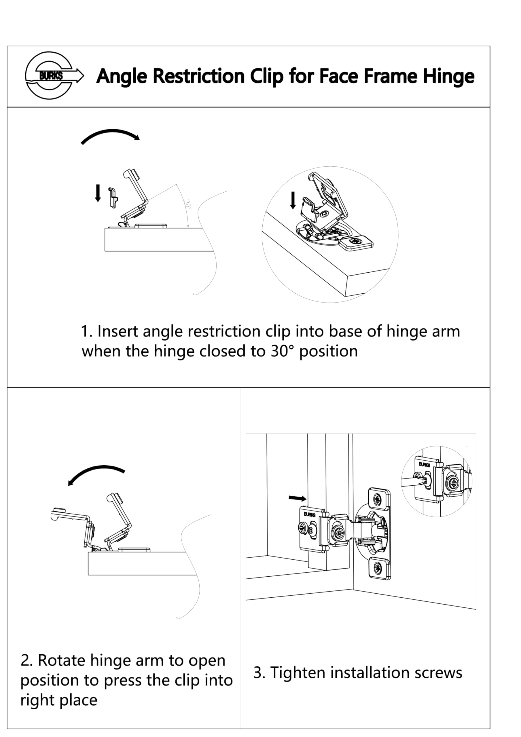 BURKS Hinge Restrictor Clips - 10 Pack -4