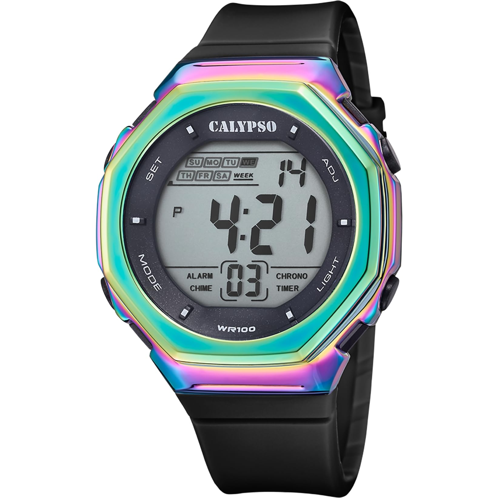 Calypso Orologio Digitale Uomo e Donna | Imperm. 10 ATM Data e Calendario, Cronografo, Doppio Fuso Orario, Illuminazione, Allarme, 12 e 24 Ore, Special Prices K5842/3