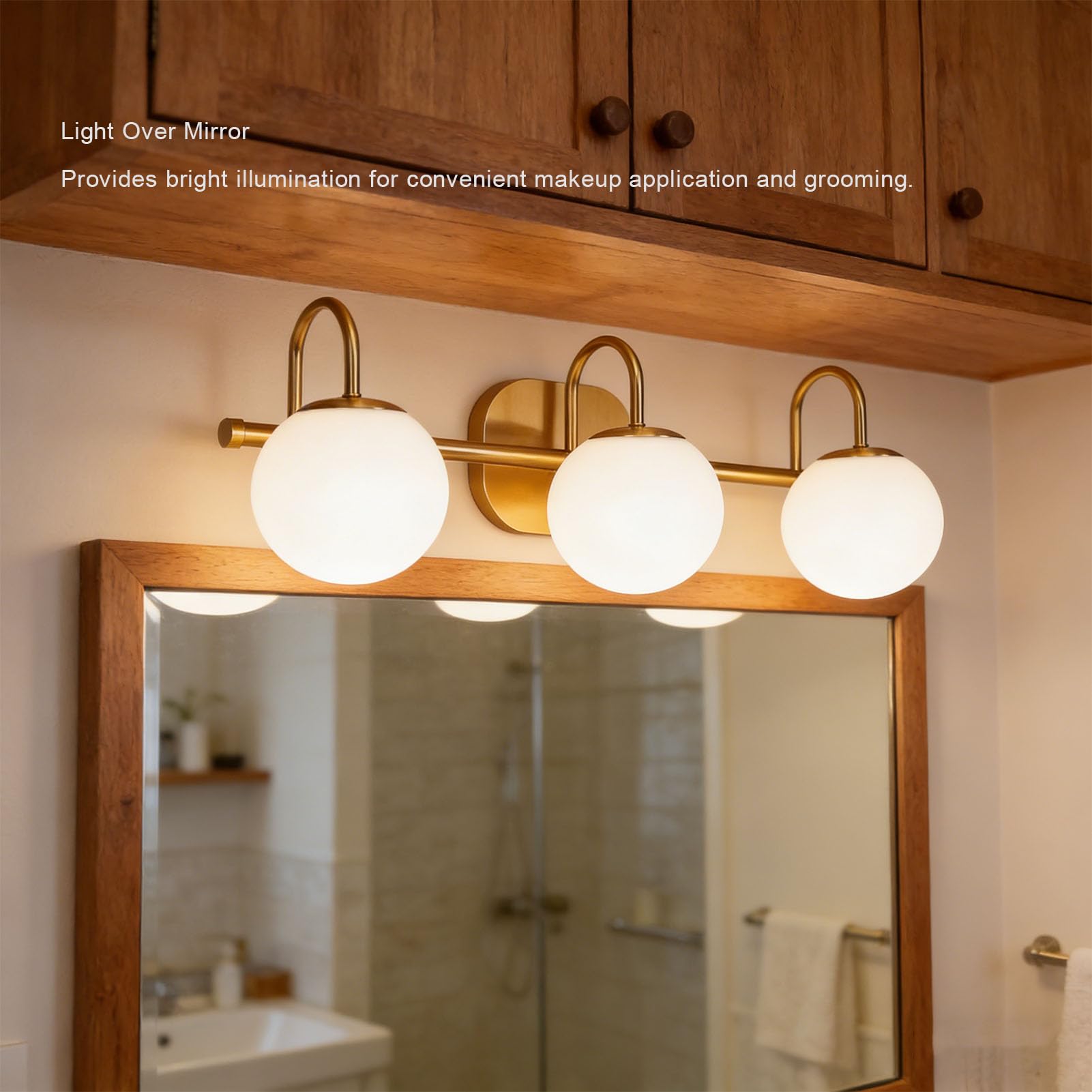 Tonysa Lampe de vanité de Salle de Bain sur Miroir Vintage LED 3 Luminaires de Salle de Bain avec Abat-jour en Verre Dépoli pour Couloir de Salon