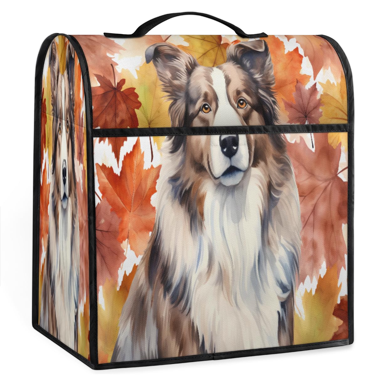 Coffee Maker Cover Cute Animal Dog Kitchen Appliance Covers Small Appliance Covers Blender Cover Juicer Cover Dust Covers for Kitchen Appliances with Top Handle and Pockets,Washable,B940