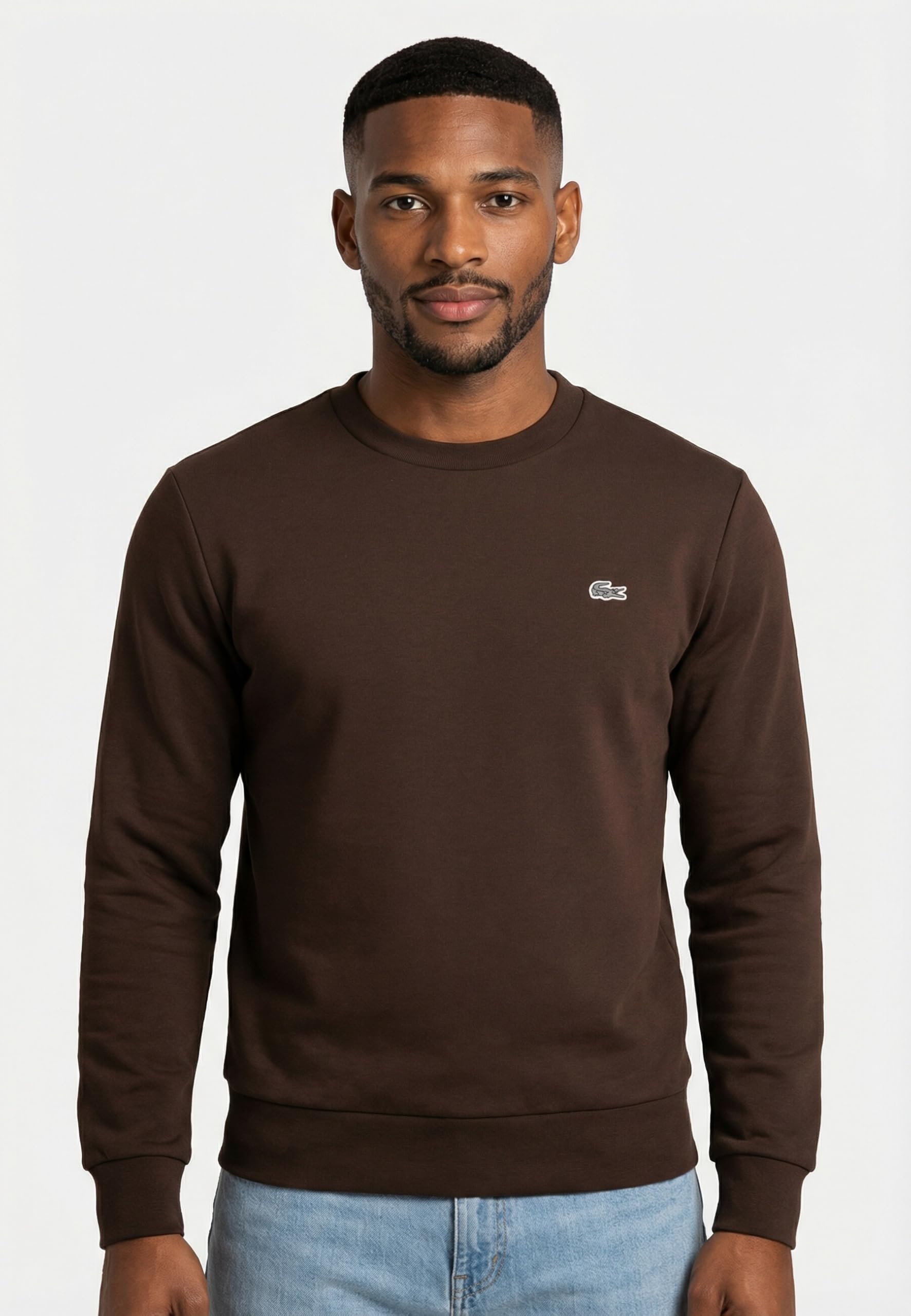 Lacoste Herren Fleece Crew Neck Sweatshirt, Buffle, L