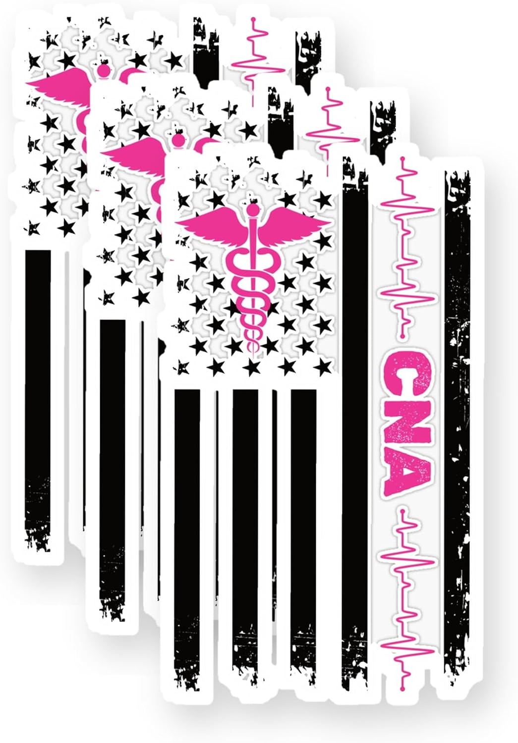 CNA Vintage USA American Flag Certified Vinyl Stickers 3 Pack 3 Inch