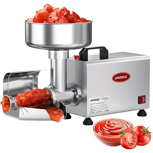 Electric Tomato Strainer, 450W Tomato Milling Machine, 200-350 lbs/h Commercial Grade Stainless Steel Tomato Press &Sauce Maker with Pure Copper Motor for Blueberry Strawberry Jam,110V