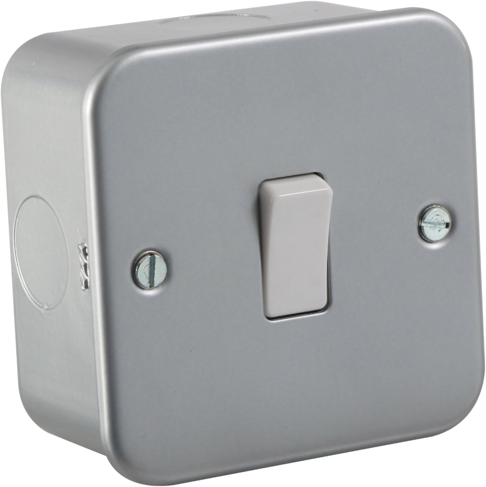 Knightsbridge M2000 Metal Clad 10A 1G 2 Way Light Switch, 230 V, Silver