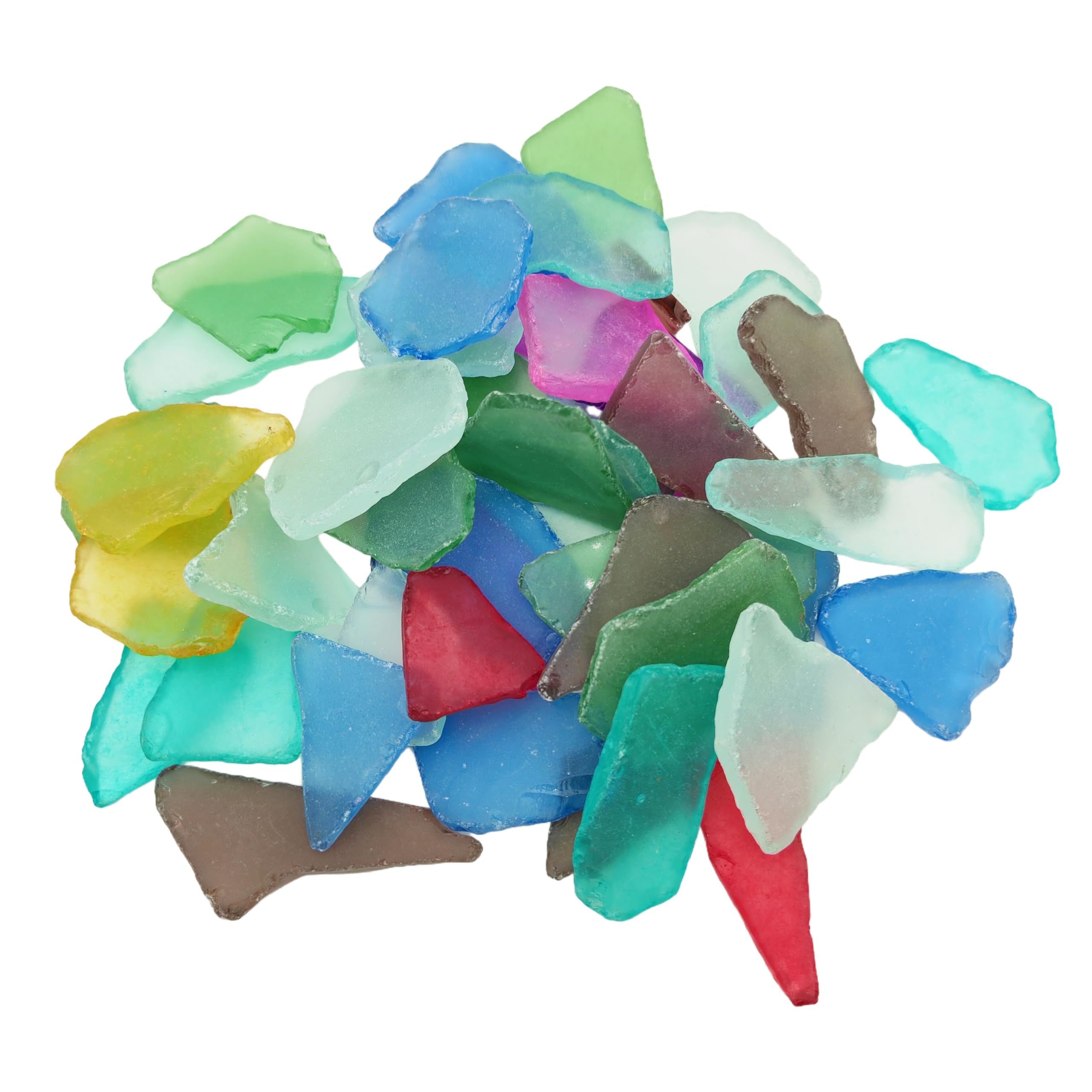 Mosaïque en verre dépoli irrégulier 0.5kg pour bijoux et loisirs sans coupure