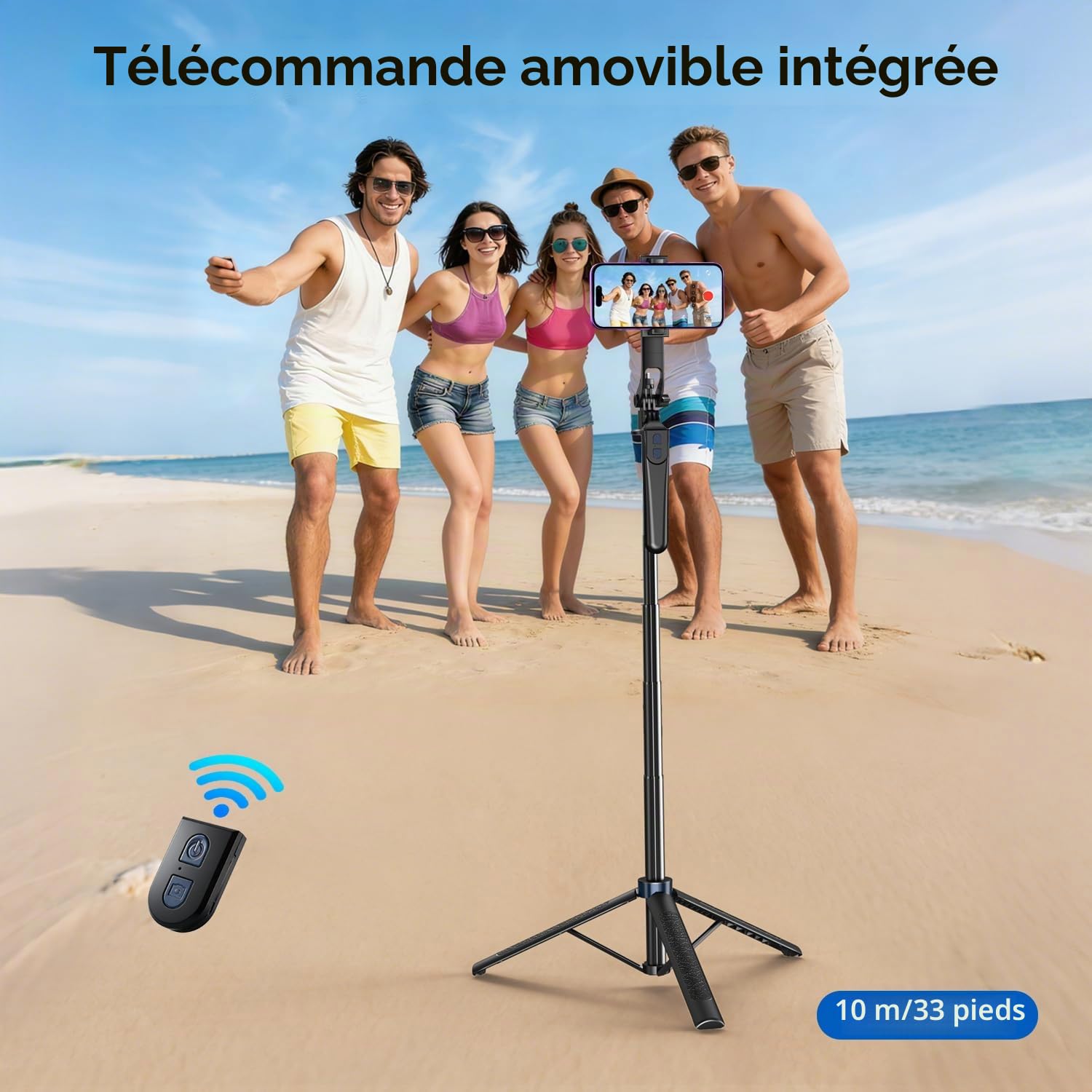 yAyusi Trépied à Selfie Extensible de 180 cm avec Lumière,Trépied pour IPhone avec Télécommande,Support de Téléphone à 360° avec Pince,Adapté à L'enregistrement Vidéo/au Streaming en Direct/Aux Vlogs