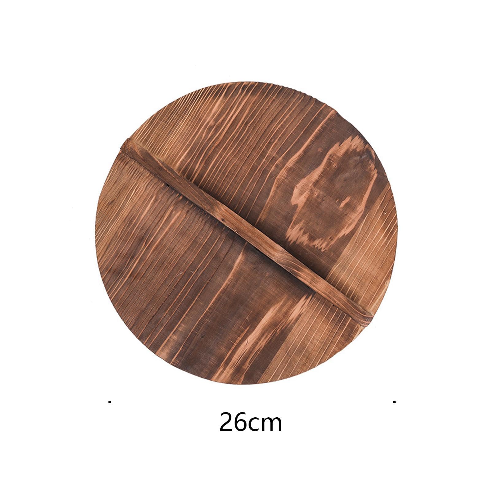 Couvercle En Bois Pour Friteuse/casserole 30 Cm - Anti-brûlures, Poignée Confort, Design Léger Et Naturel