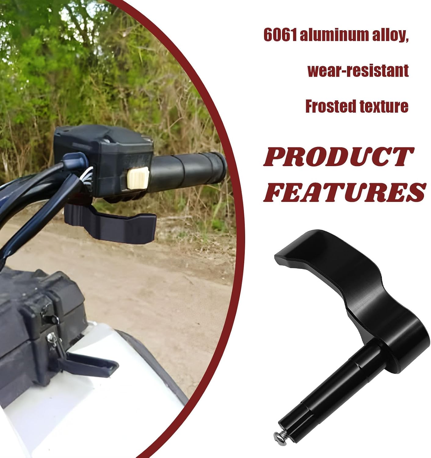 Aluminum Thumb Throttle Control Lever Black - Direct Fit for Polaris Sportsman 450/550/570/850/XP1000 and Scrambler 550/850/XP1000 EPS (2009-2024), Replace Part # 2010359, 2010336
