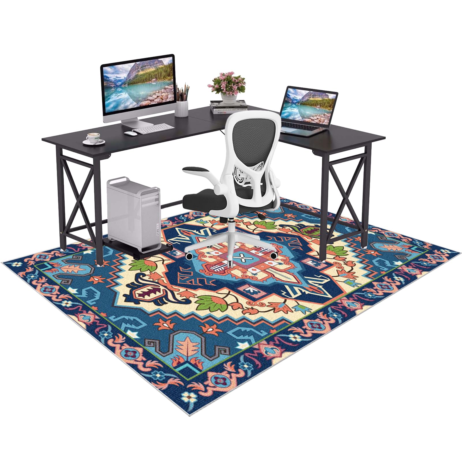 Office Chair Mats For Carpeted Heavy Duty Gaming Floor Mat Large Hardwood Floor Non Slip Rubber Backed Computuer Rolling Chair Washable For Home Office Carpet Protectors Chair Mats 160 x 200 cm