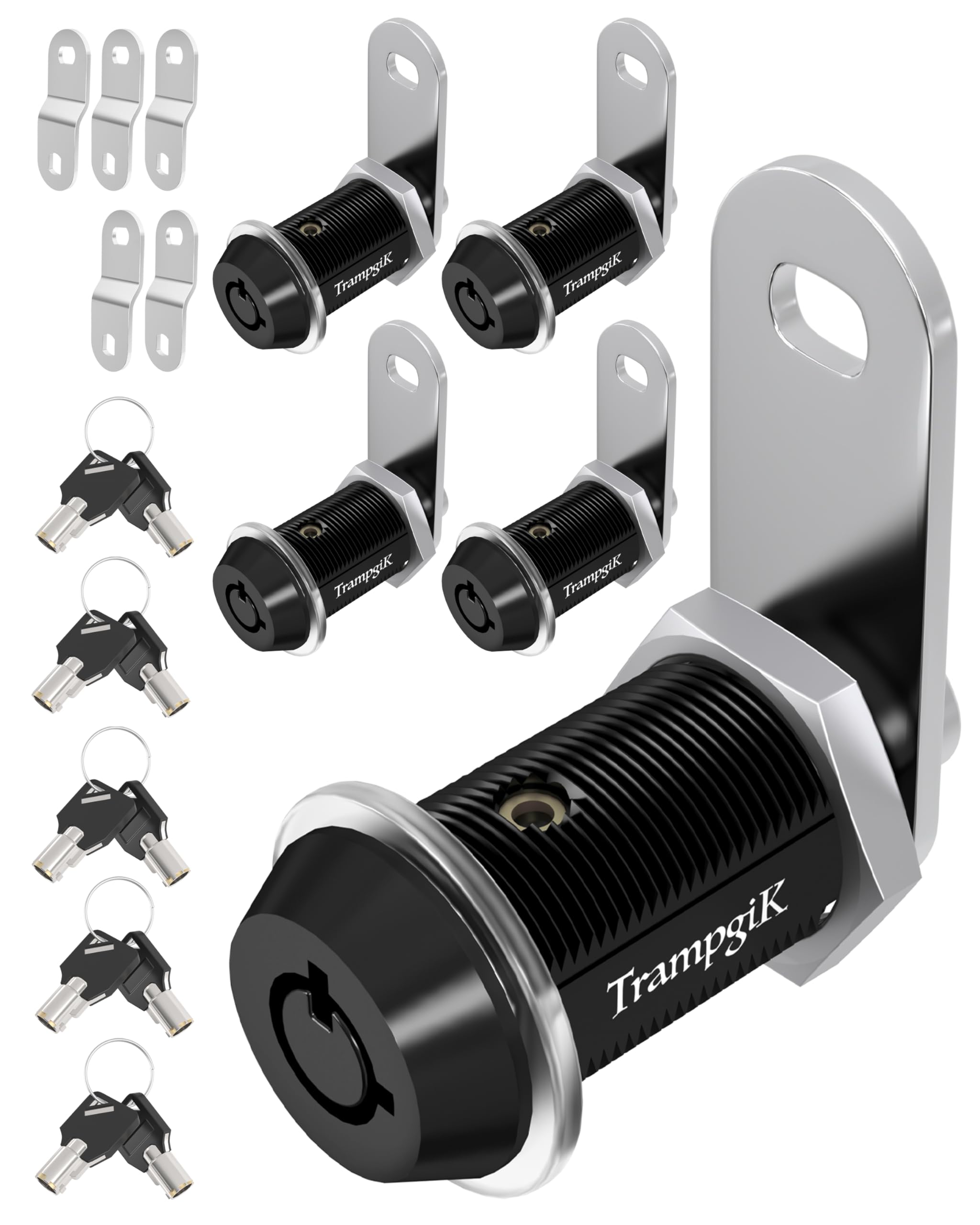 Cerraduras de almacenamiento para caravana, 1 1/8 pulgadas con llaves, para remolques de viaje, cajones de 1 1/8 pulgadas, 5 cerraduras con 10 llaves iguales, color negro