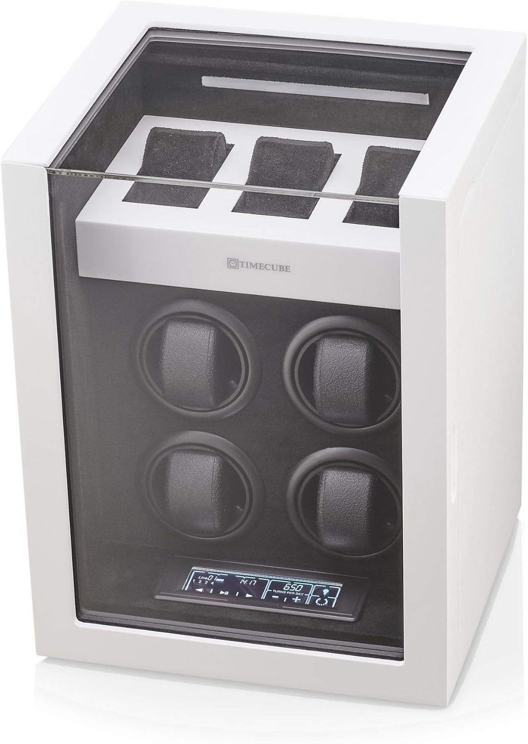 TIMECUBE Watch Winder for 4 Watches with 15 Winding Programs and 3 Watch Storage Slots