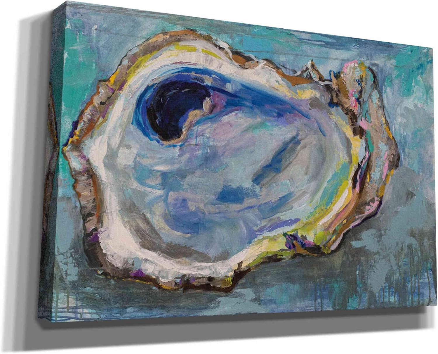 Epic Graffiti "Oyster Two by Jeanette Vertentes, Canvas Wall Art, 60"x40", Blue