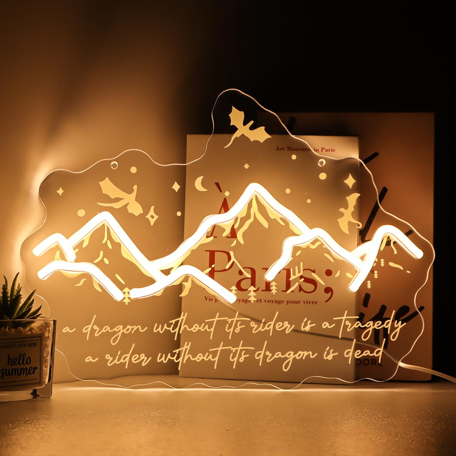 Fourth Wing Neon Sign, Basgiath War College LED Light, Violet