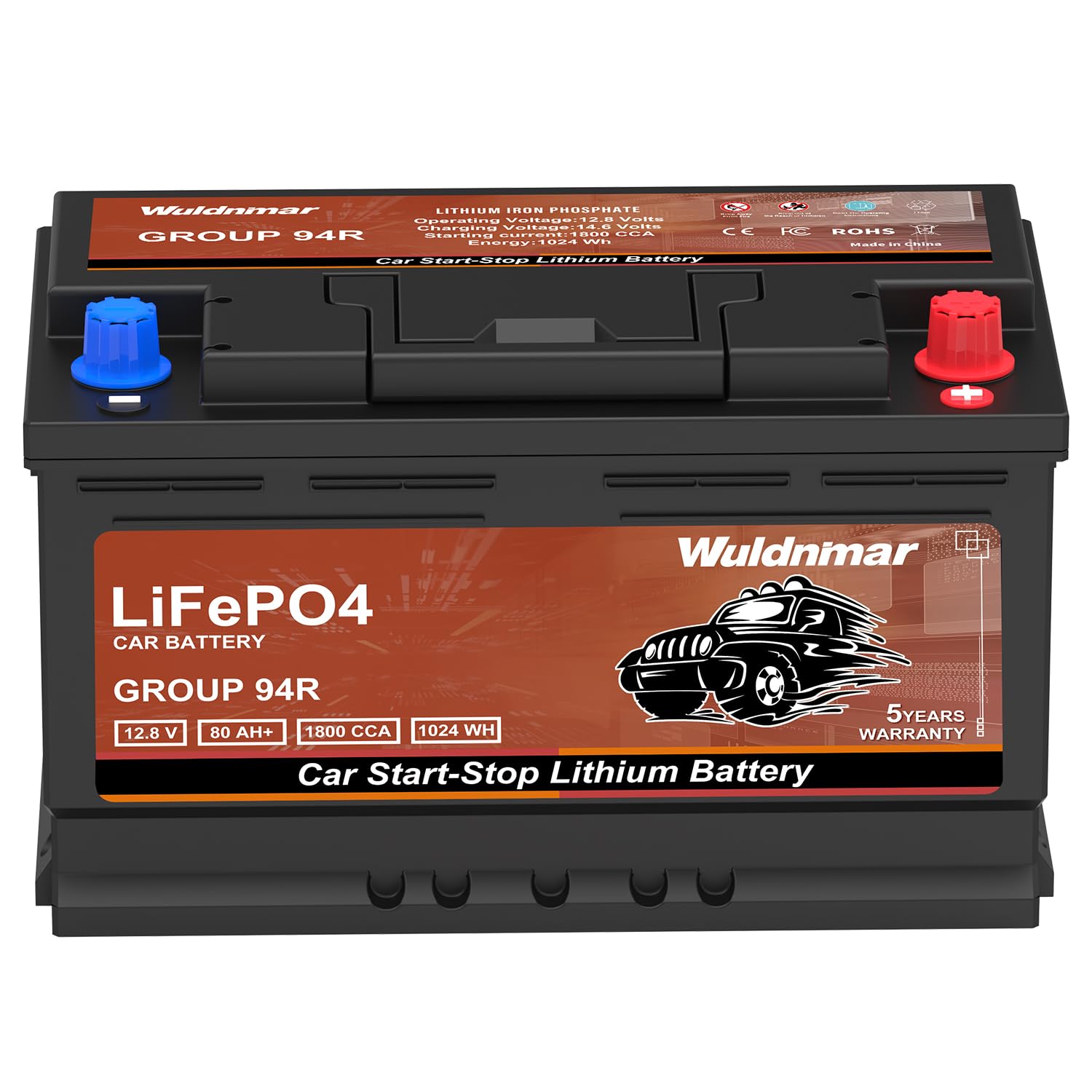 G94R 12.8V 80AH LiFePO4 Lithium Car Battery