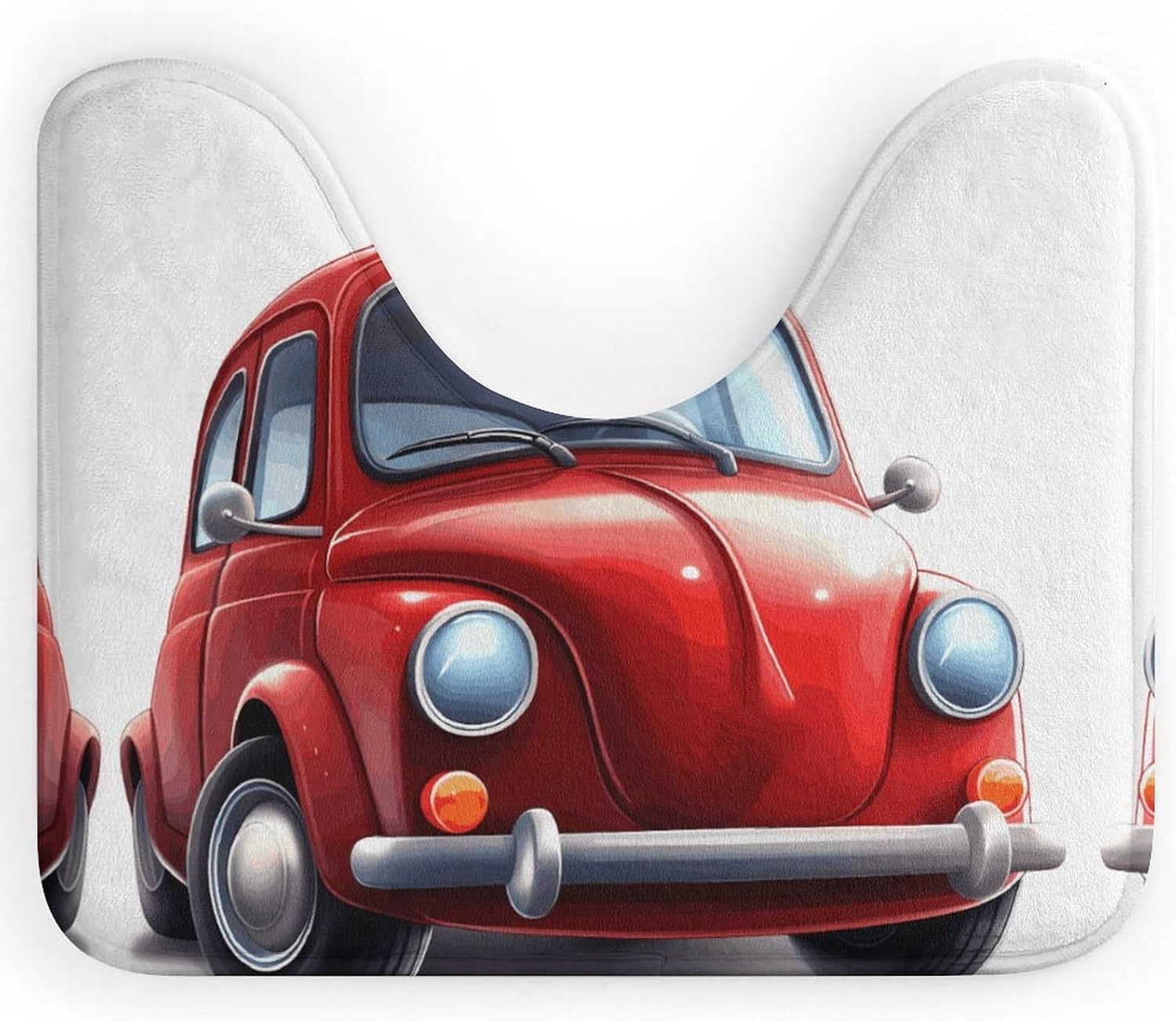 Cartoon Car U Shaped Toilet Mats Super Absorbent