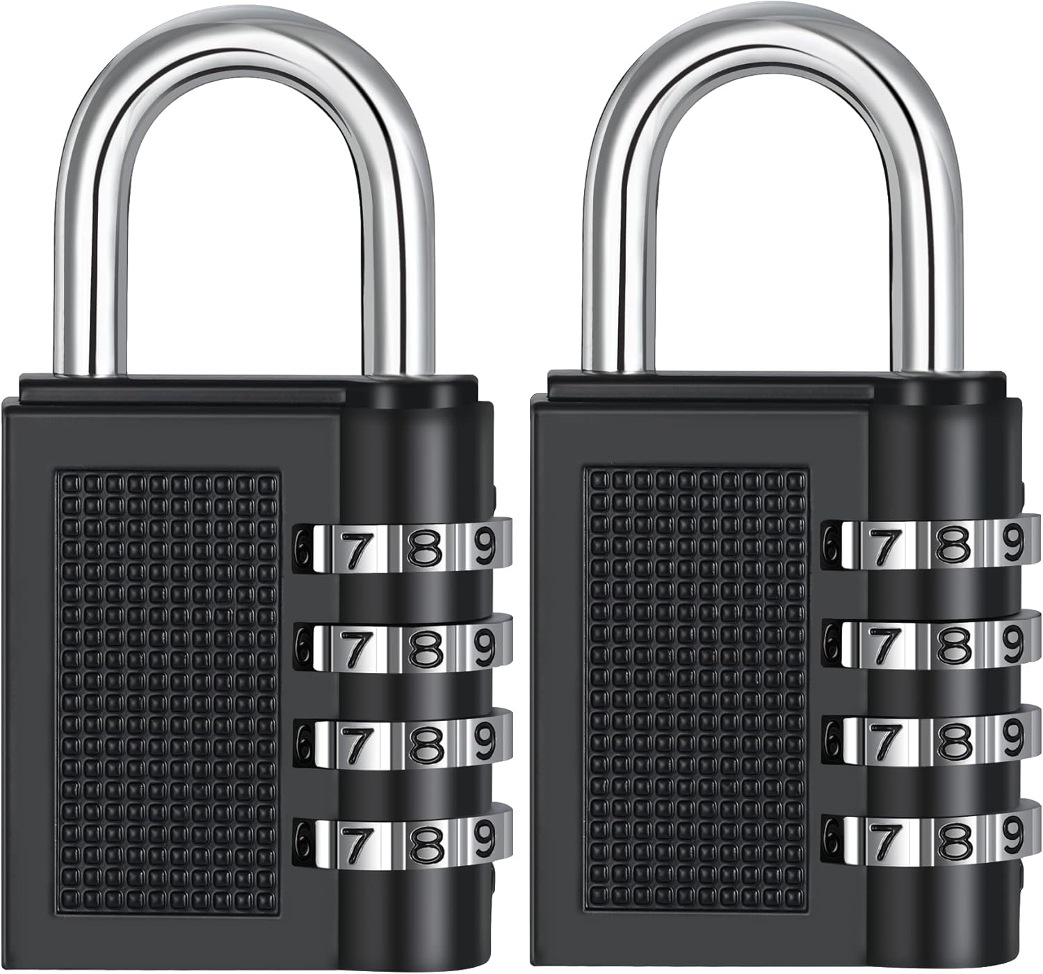 ZHEGE Combination Lock Padlock for Gym Locker, Sports, School, Outdoor, Fence and Storage (2 Pack, Black)