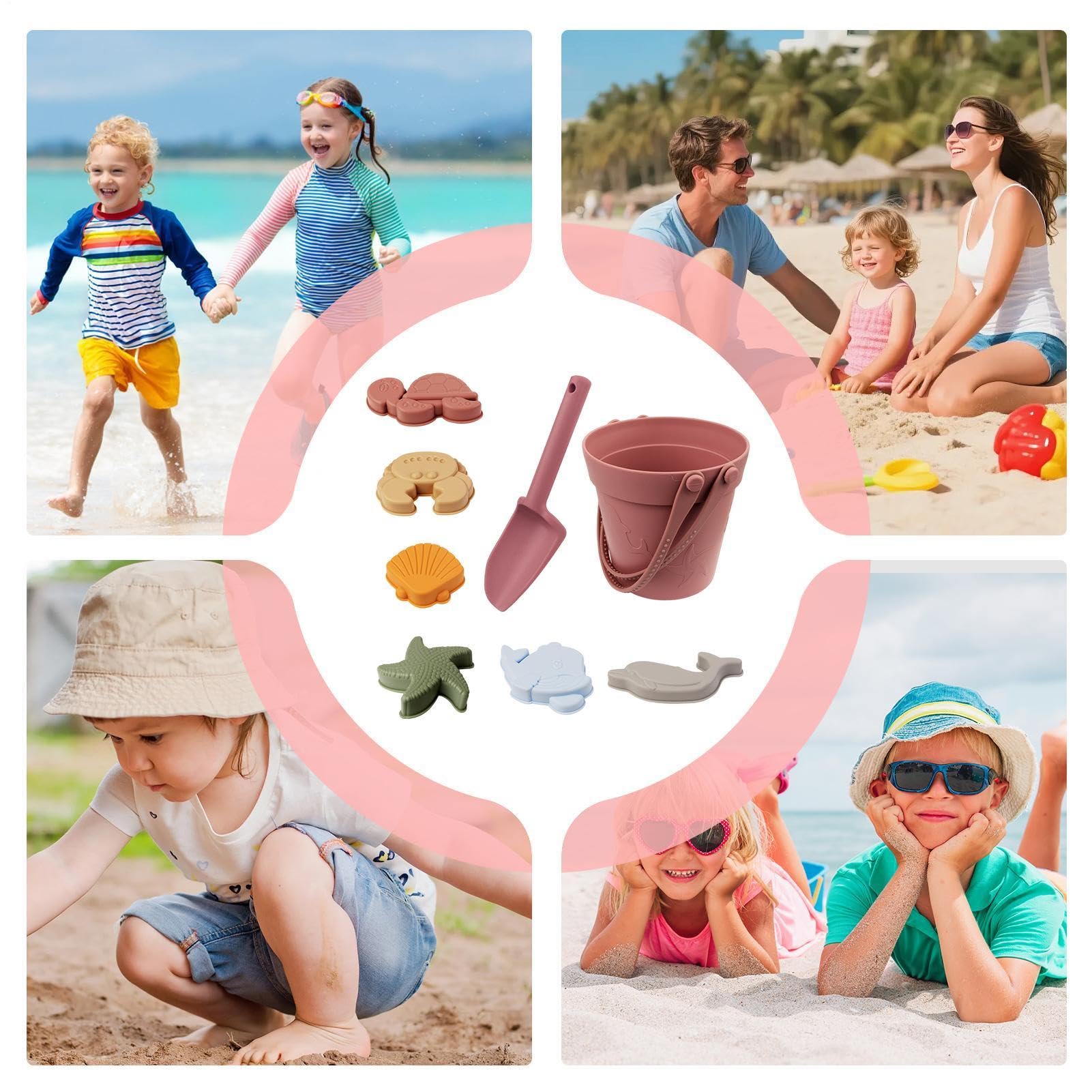 Générique de Plage en Silicone Seau, Pelle et moules Animaux