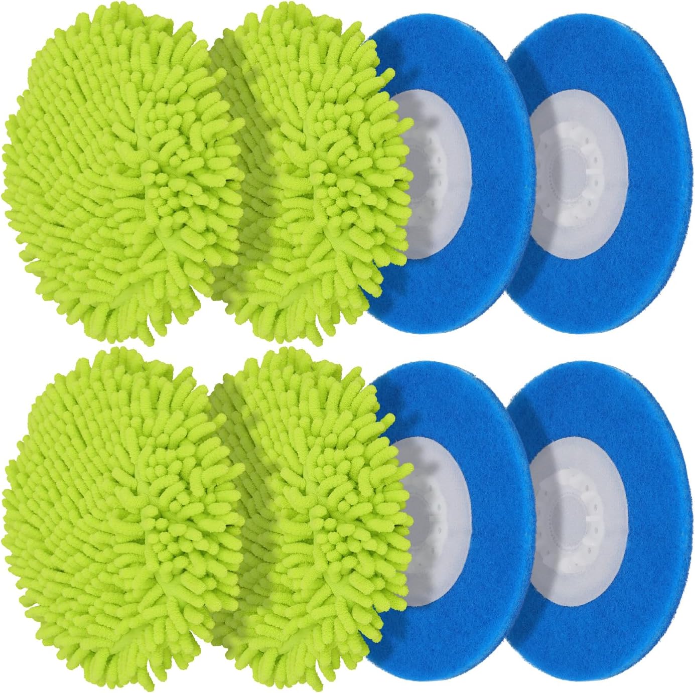 Magic Sponge Eraser Pads and Microfiber Chenilles Pads for Shark Steamer S7001 s7020 s7000amz s7000 s7001tgt s7201 s8201 S7005 s8001 Series Rotating Steam Scrubber,Scrub Sanitize at The Same