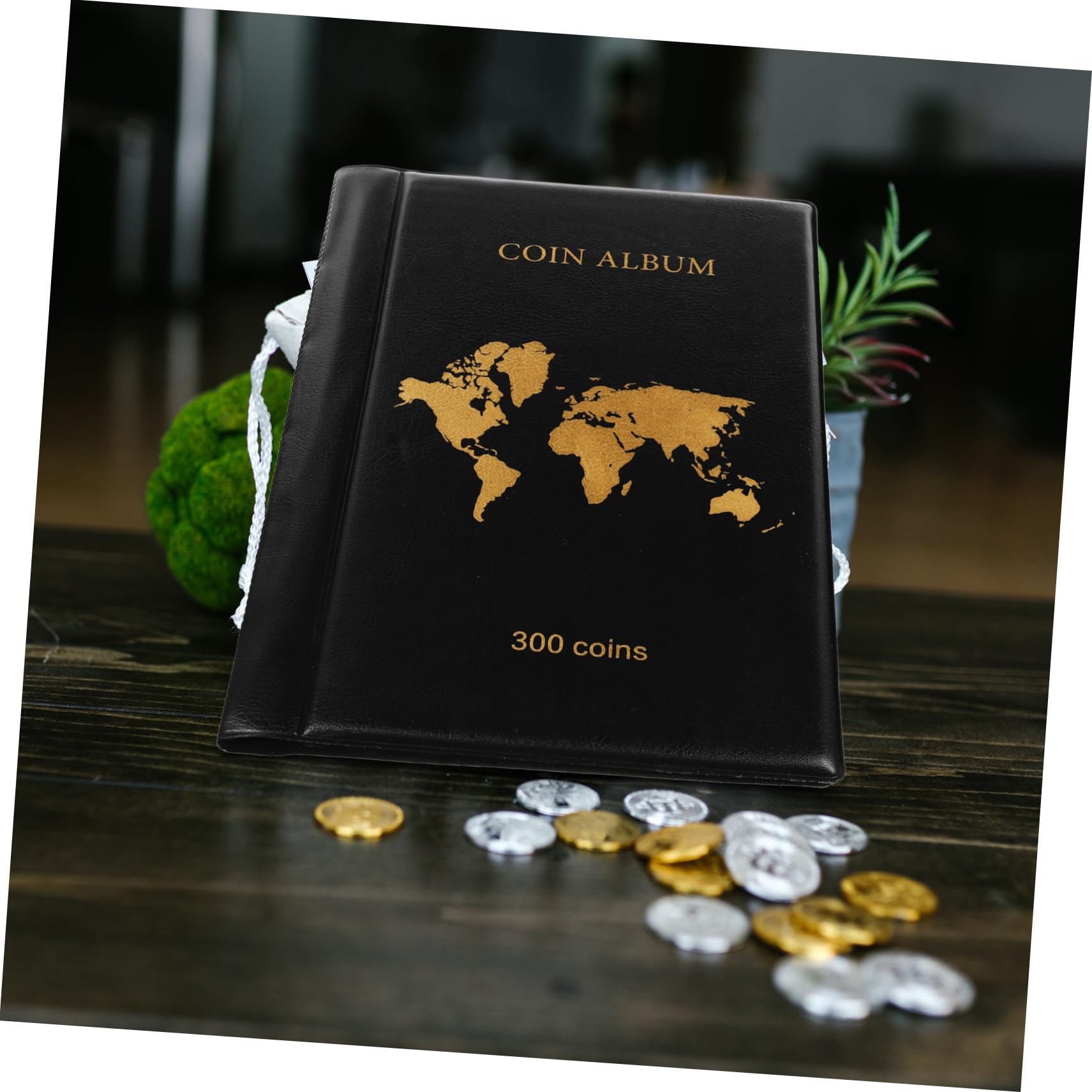 Didiseaon Álbum de Monedas Diseño Elegante y Páginas Transparentes Organizador de para Monedas Antiguas y Billetes para