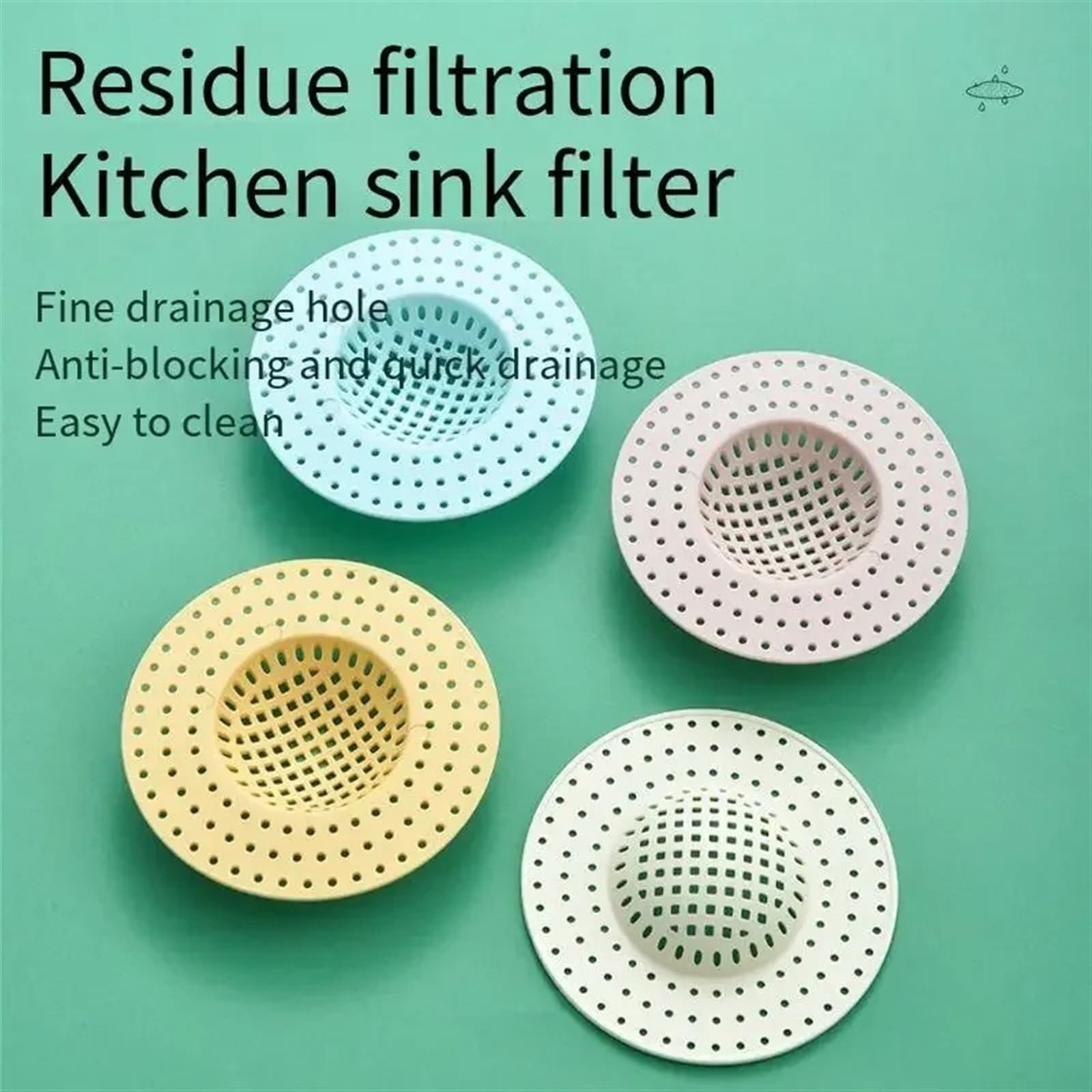 Colador de Fregadero (2 Unidades), Filtro de Fregadero de Cocina, Filtro de alcantarillado, tapón, desagüe de Suelo, Accesorios para el hogar, Tapa de desagüe