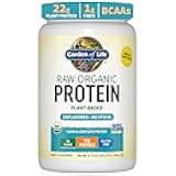 Garden of Life Protein Powder, Vegan Protein Powder, BCAA, Probiotics & Digestive Enzymes, Gluten & Lactose Free, Unflavored, 20 Servings