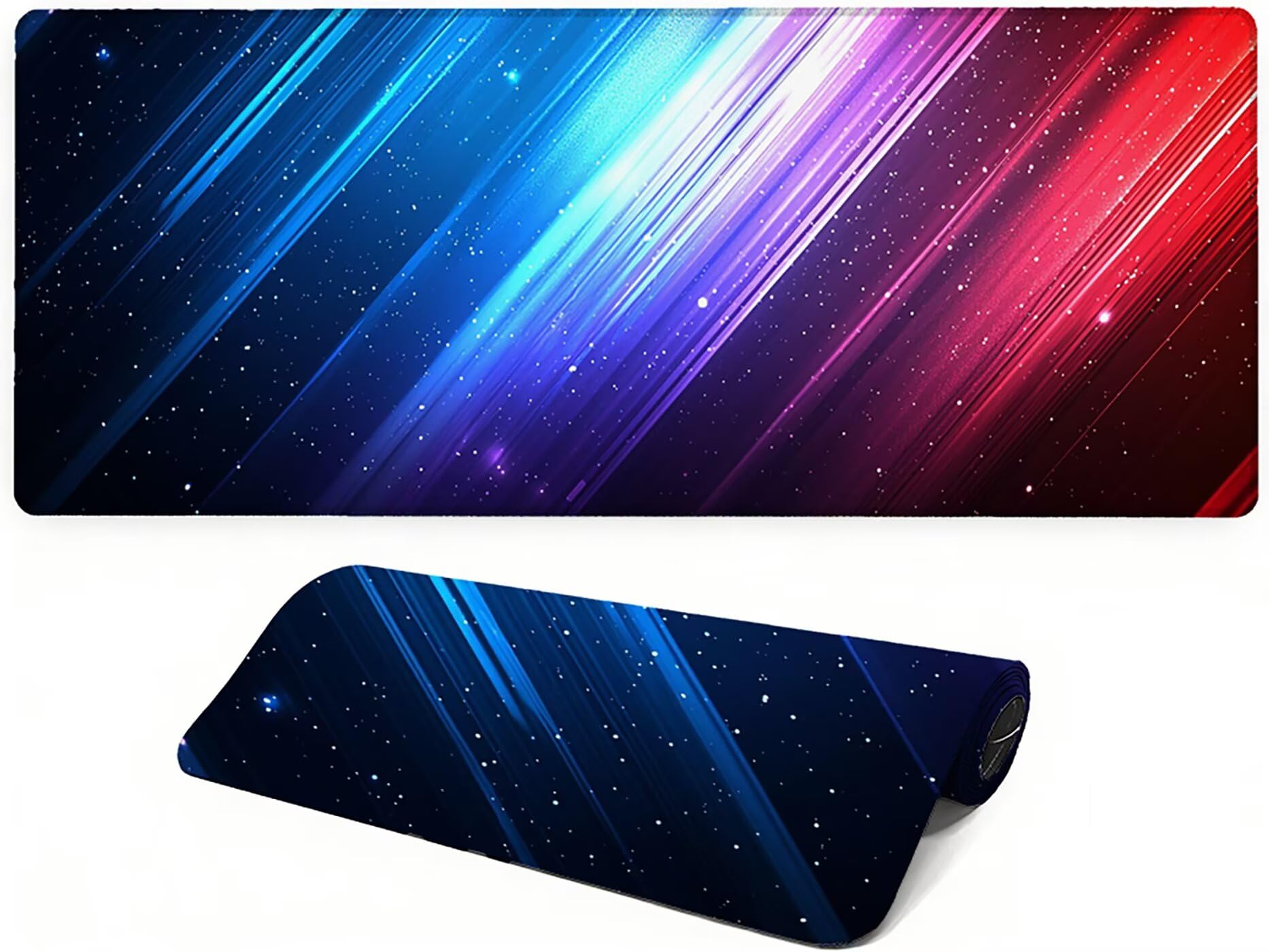Lpfieonn Blau Großes Schreibtischunterlage, XXL Schreibtischunterlagen, Rot XXL Wasserdicht Gaming Mousepad mit Vernähter Rand und Rutschfeste Gummibasis, für Laptop/Hause/Büro 120x60cm PF-2605
