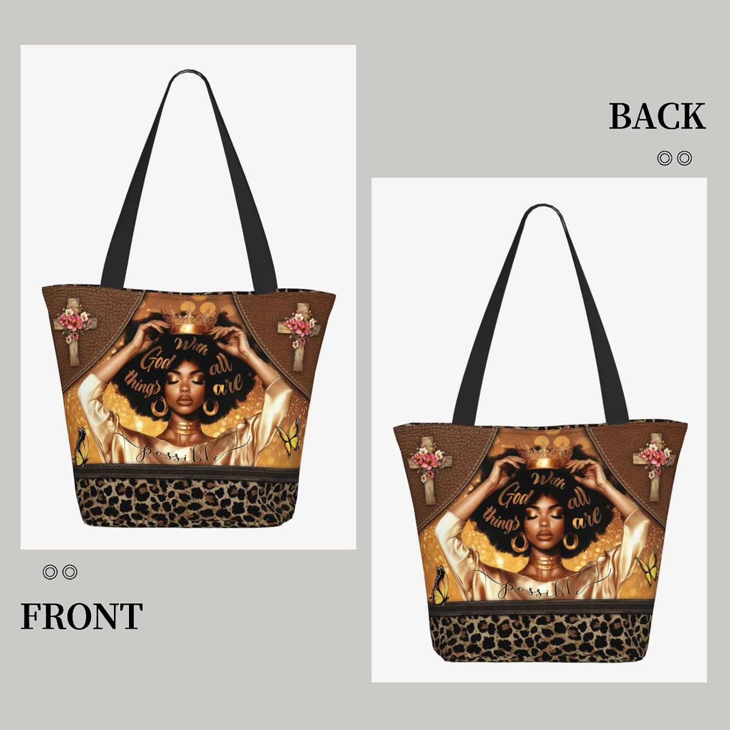 Tote Bag for Women with Zipper - Large Reusable Grocery Bag, Everyday Carry All for Work, Shopping, Gift for Her - Image 6