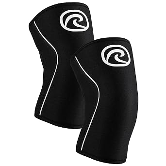 Rehband 7mm Power Max Knee Compression Sleeve for Strength Sports, Competition Grade, Neoprene Knee Sleeves for Bodybuilding & Heavy Powerlifting, ColourBlack - 1 Pair, SizeX-Small