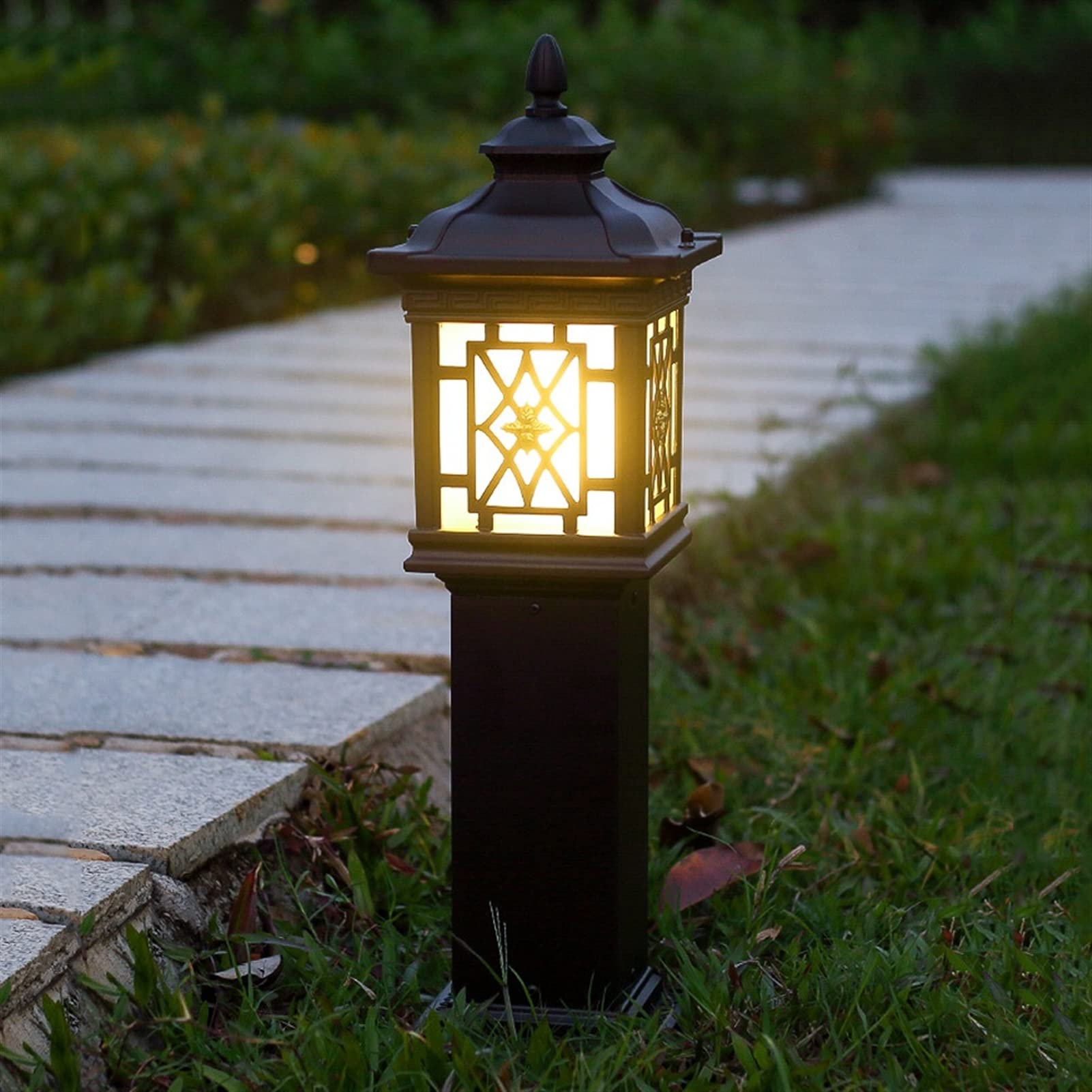 Lámpara de Columna Exterior Europea IP54 Impermeable para jardín comunitario, Villa, Patio, sobre Carretera, bolardo de Aluminio Fundido a presión, farola de Poste Alto p,80cm