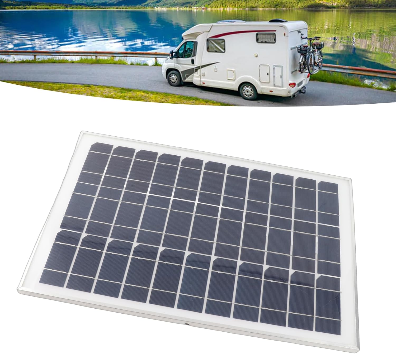 Generic Panel Kit, 12V Solar Car Battery Charger, Dual USB Port Charger for Motorcycle Boat Marine RV