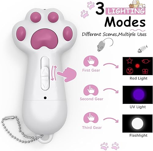 Miniatura 2 de FYNIGO Juguetes interactivos para gatos y perros de interior, 7 en 1 recargable por USB, juguete para perseguir y hacer ejercicio
