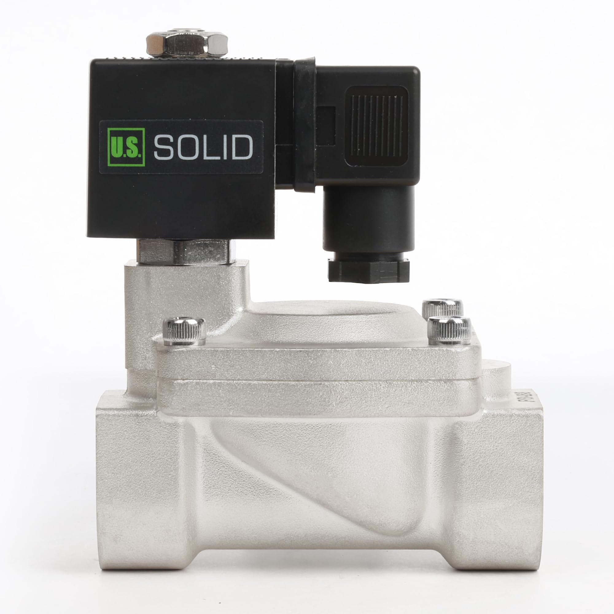 U.S. Solid Elettrovalvola a solenoide in acciaio inox 1" G – 220V AC, 0,3–16 bar, normalmente aperta, guarnizione VITON, funzionamento pilotato