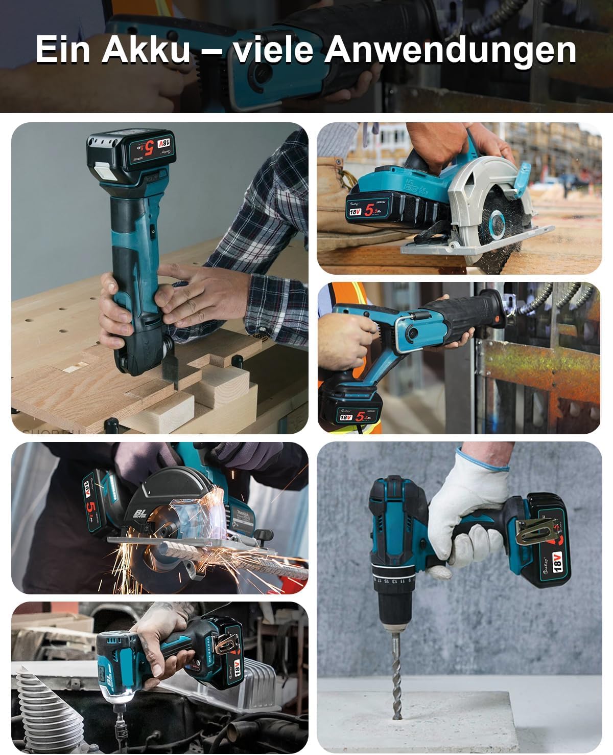 Waitley 2X 18V 5,5Ah Ersatzakku für Makita Akku 18V Elektrowerkzeuge