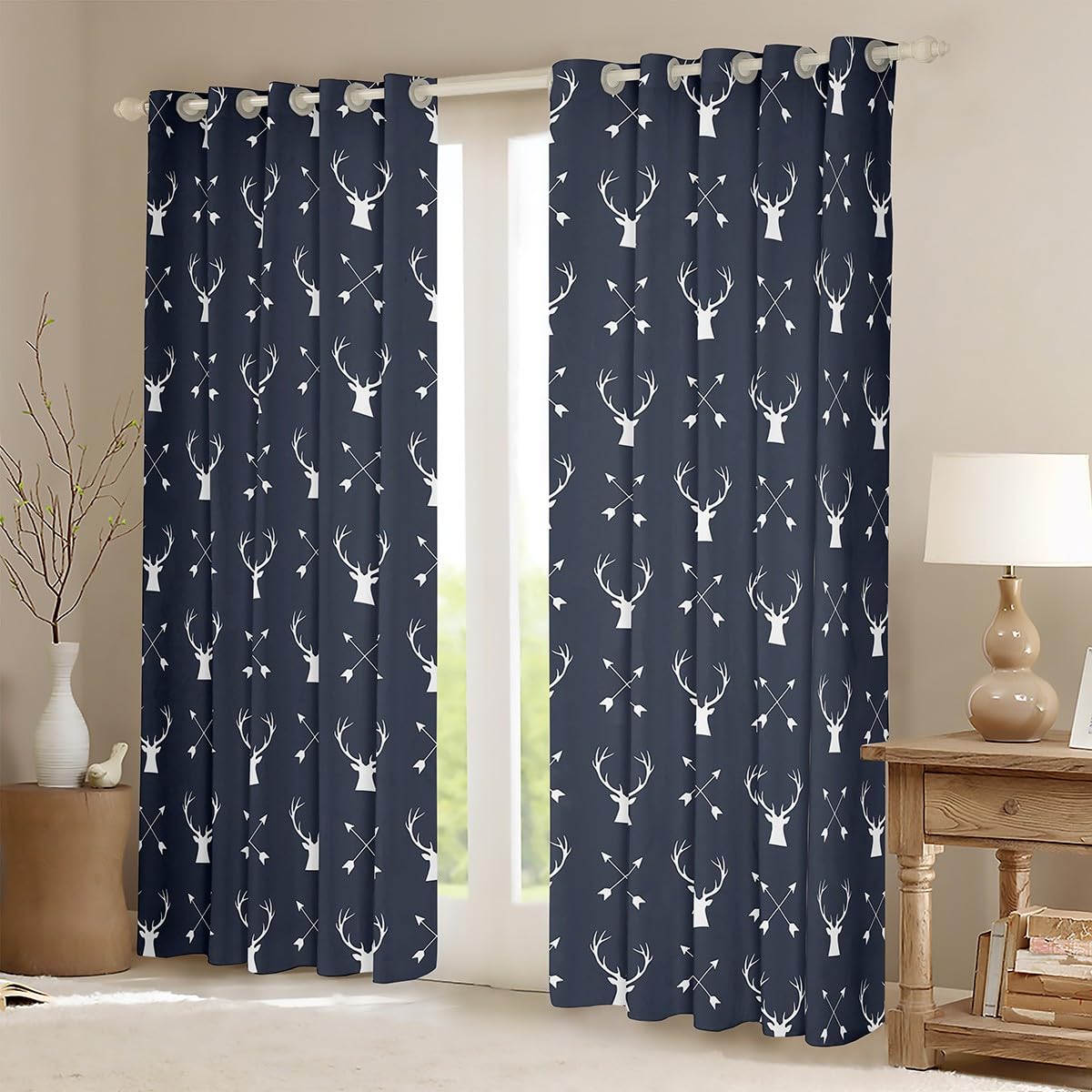 Elk Deer Window Curtains Kids Deer Curtains 84