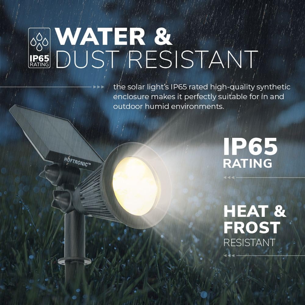 HOFTRONIC - Solar Prikspot Bend IP65 - Luci da giardino impermeabili a energia solare 4 x faretti da terra - Faretti da giardino - Illuminazione da vialetto - Lampada solare invernale con faretto