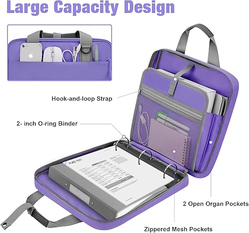 Miniatura 9 de Carpeta escolar con cremallera, carpeta escolar de 3 anillos de 2 pulgadas, carpeta de capacidad para 500 hojas con cremallera para niñas y niños,