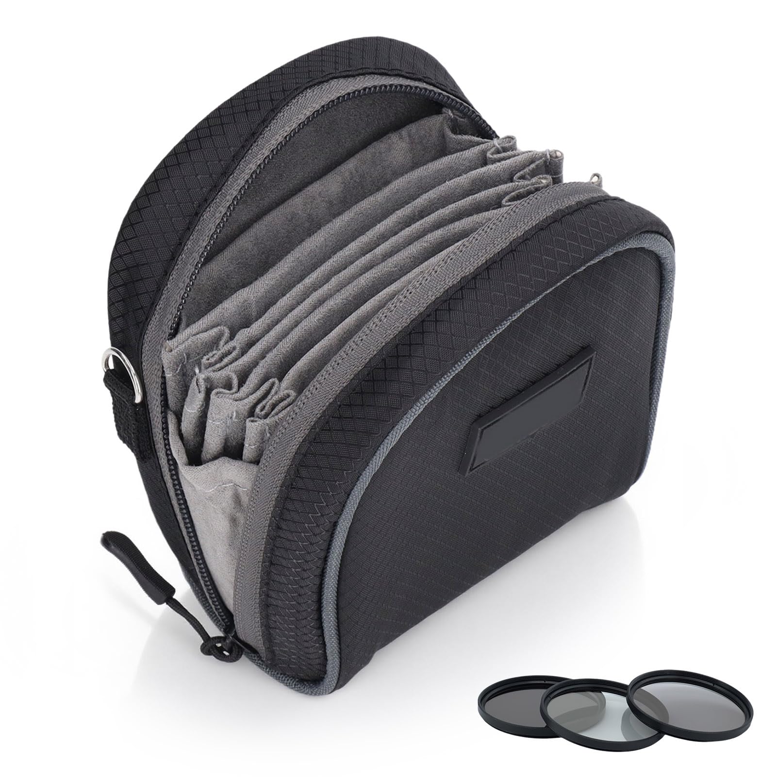 Sac de Filtre d'objectif à Coque Rigide à 8 Poches jusqu'à 95 mm, Étui de Filtre pour Objectif,étui de Filtre d'objectif étui de Filtre d'appareil Photo avec bandoulière pour Filtre de Photographie