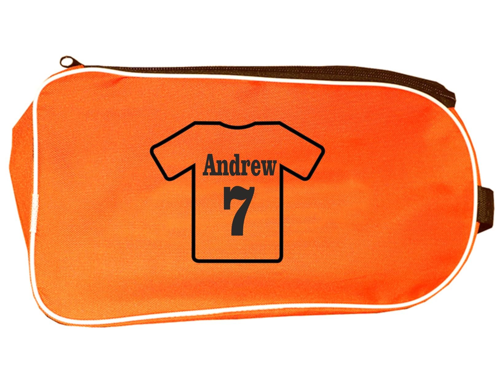Personalized SPORT Football Boot Bag,Shoes bag, School, Sports, PE (Orange_Name_Number_Shirt)-picture-22