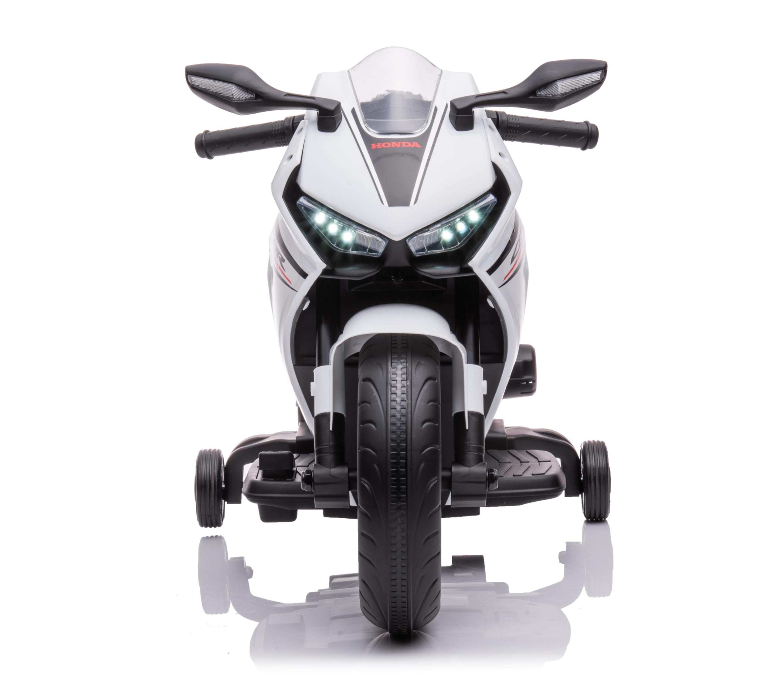 Moto elettrica per bambini Honda CBR 1000 12V di Mondial Toys - Motocicletta elettrica con accelleratore a pedale con Luci a LED e Suoni integrati (Bianco)