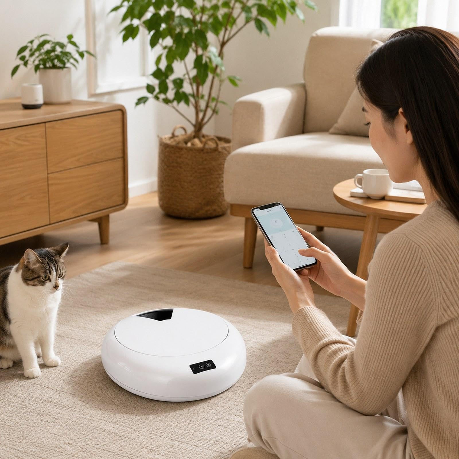 Comedero automático para Gatos, comederos para Mascotas, fácil Usar, comedero para Perros, dispensador Comida húmeda para Gatos, para Gatitos, Negro