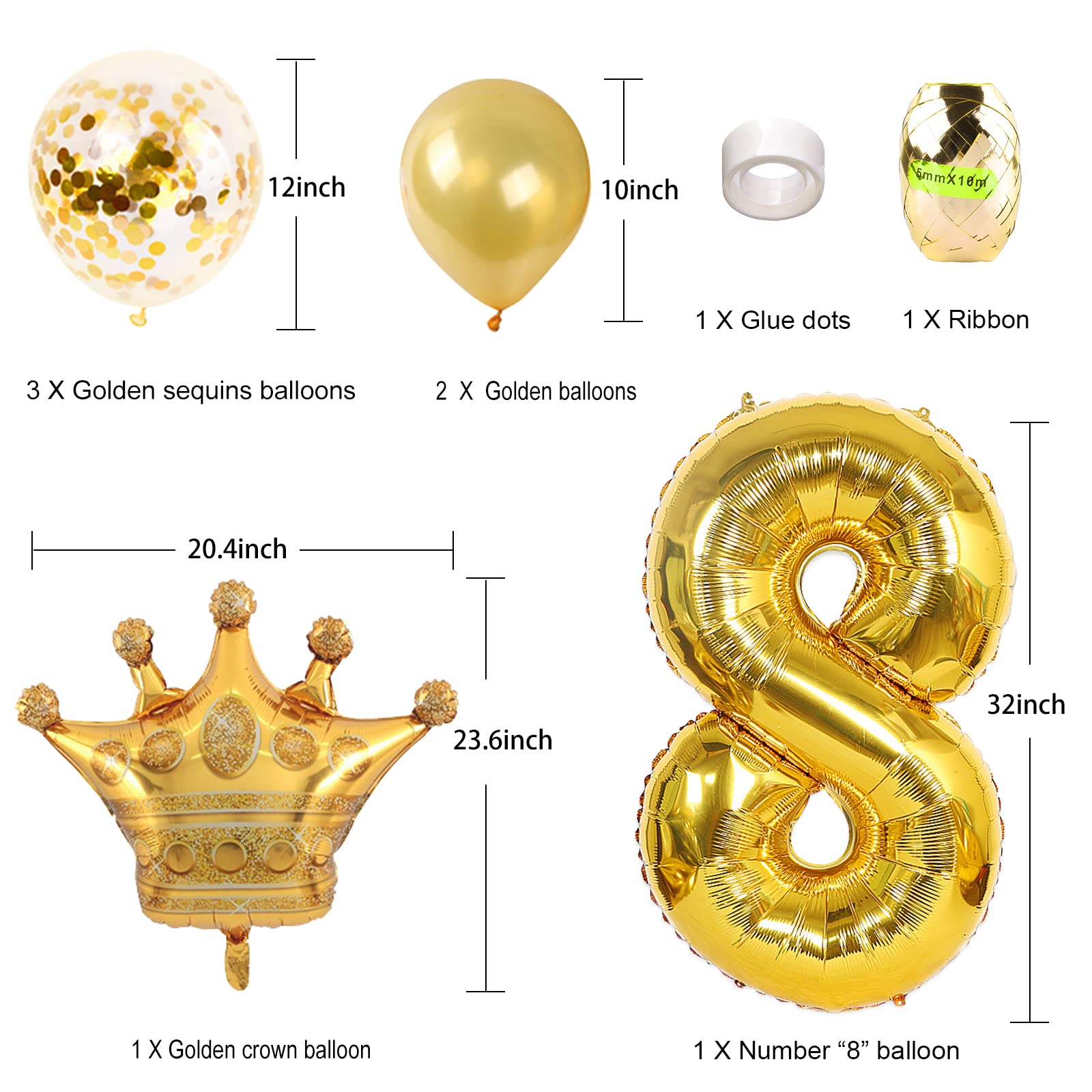 Produktbild von 4stk Goldring-Geburtstagsparty-Luftballons, 71cm Große Folien