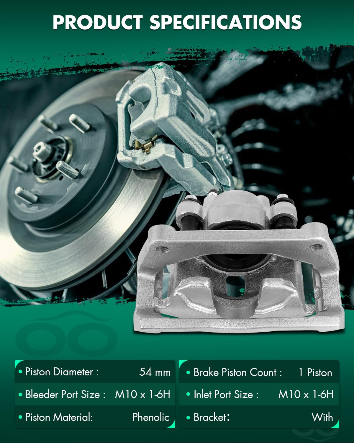 SCITOO 18-B4836 Brake Piston Caliper Fit For Chrysler Aspen 2007-2009 For Dodge For Durango 2003-2009 For Dodge Ram 1500 2002-2010 For Ram 1500 2011-2018