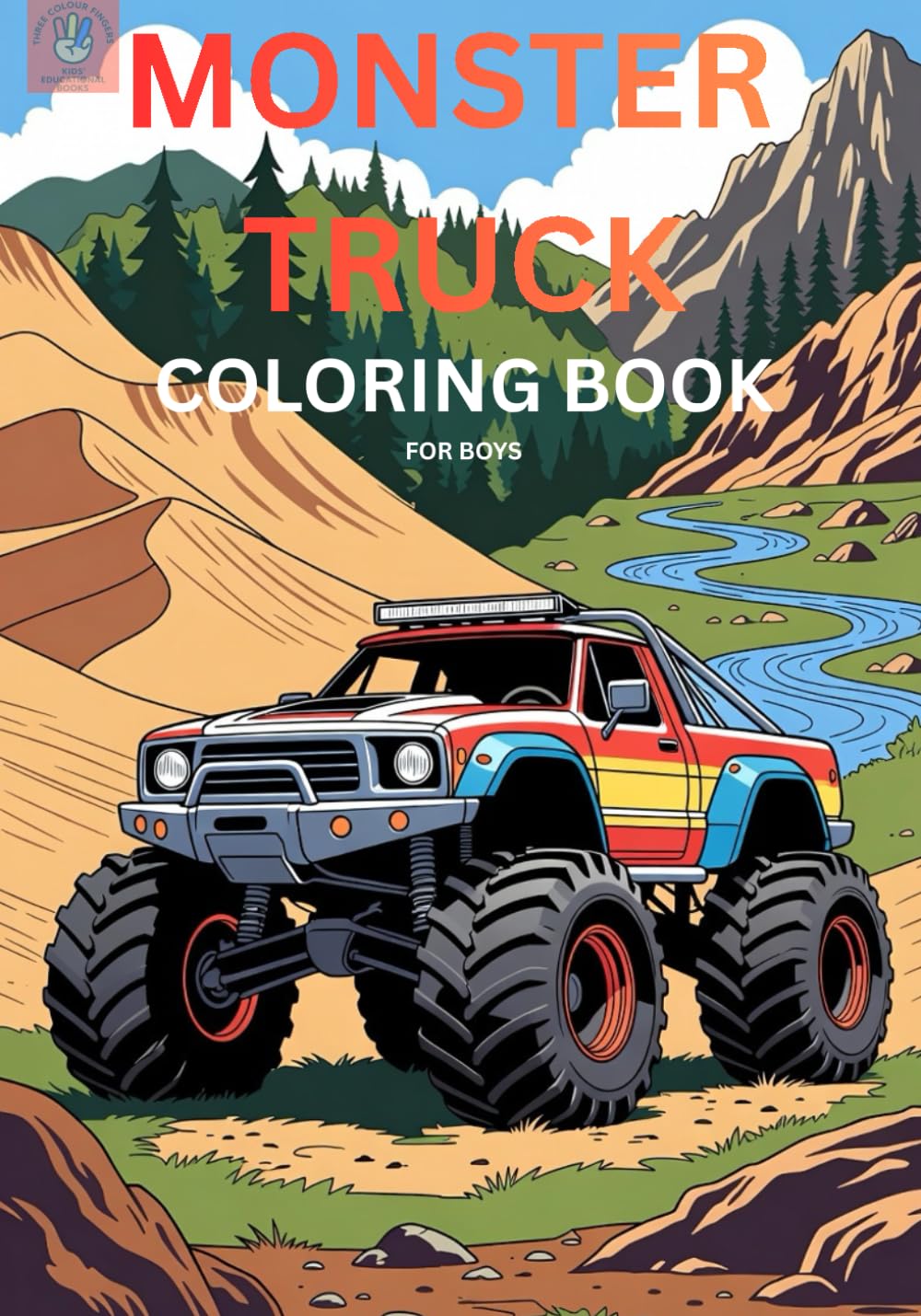 Kids Coloring Book Monster Truck: Color it and ride it along..!