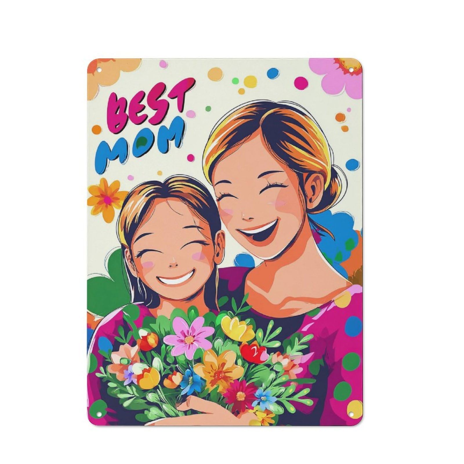 Junmoney Best Mom Celebration Retro Metal Sign 40X30cm Featuring For Bar Or Restaurant, For Bar Decor Enthusiasts